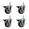 Service Caster 4'' Maroon Poly Wheel Swivel 7/8'' Square Stem Caster Set with Brake, 4PK SCC-SQ20S414-PPUB-MRN-PLB-78-4 - alternate 1